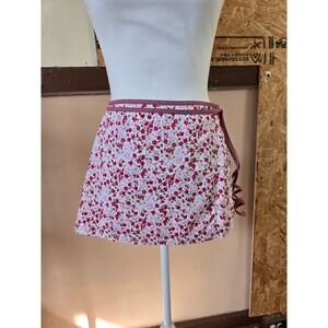 Nautica Blue Womens Floral Swim Skirt Pink Red Wrap Tie Sarong V-10128C2 L